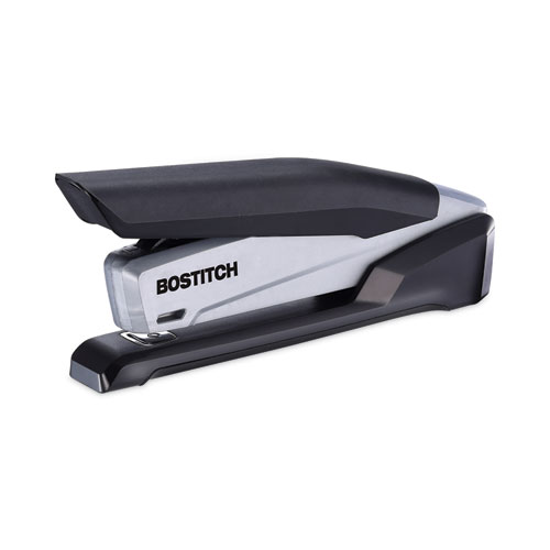 InPower Spring-Powered Desktop Stapler with Antimicrobial Protection, 20-Sheet Capacity, Black/Gray