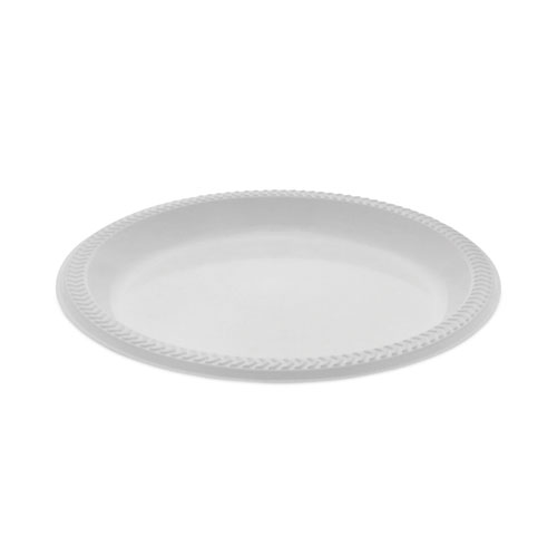 Image of Pactiv Evergreen Meadoware Impact Plastic Dinnerware, Plate, 8.88" Dia, White, 400/Carton