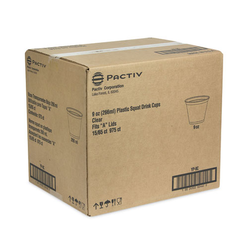 Image of Pactiv Evergreen Earthchoice Recycled Clear Plastic Cold Cups, 9 Oz, Clear, 975/Carton