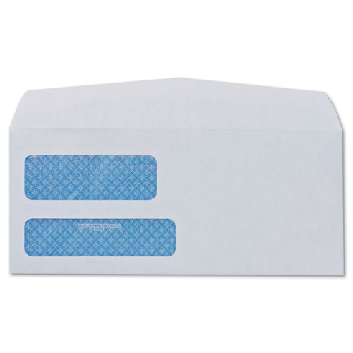 Image of Quality Park™ Double Window Security-Tinted Check Envelope, #8 5/8, Commercial Flap, Gummed Closure, 3.63 X 8.63, White, 500/Box