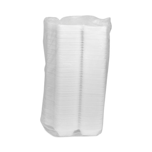 Image of Pactiv Evergreen Smartlock Foam Hinged Lid Container, Medium, 8.75 X 4.5 X 3.13, White, 440/Carton