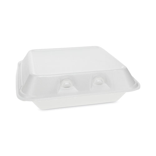 Image of Pactiv Evergreen Smartlock Foam Hinged Lid Container, Small, 7.5 X 8 X 2.63, White, 150/Carton