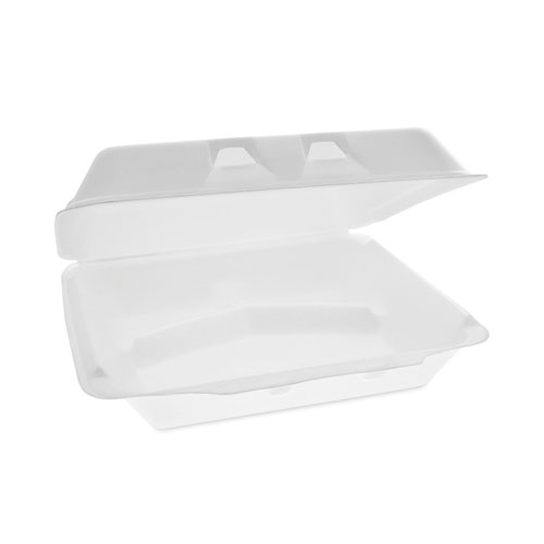 SmartLock Foam Hinged Lid Container, X-Large, 3-Compartment, 9.5 x 10.5 x 3.25, White, 250/Carton