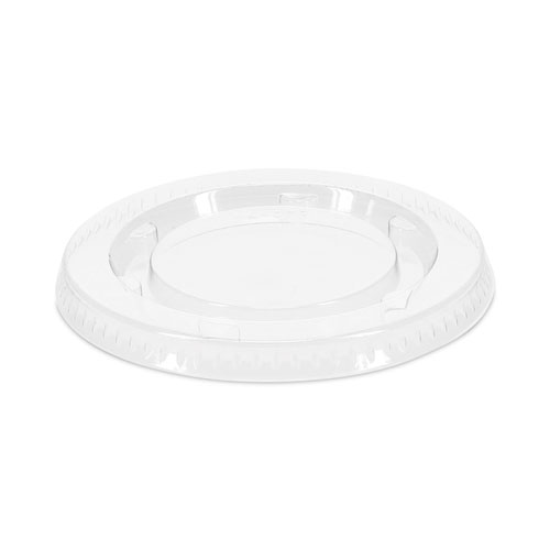Pactiv Evergreen Plastic Portion Cup Lid, Fits 1.5 Oz To 2.5 Oz Cups, Clear, 100/Pack, 24 Packs/Carton
