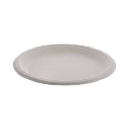 EarthChoice Compostable Fiber-Blend Bagasse Dinnerware, Plate, 9" dia, Natural, 500/Carton