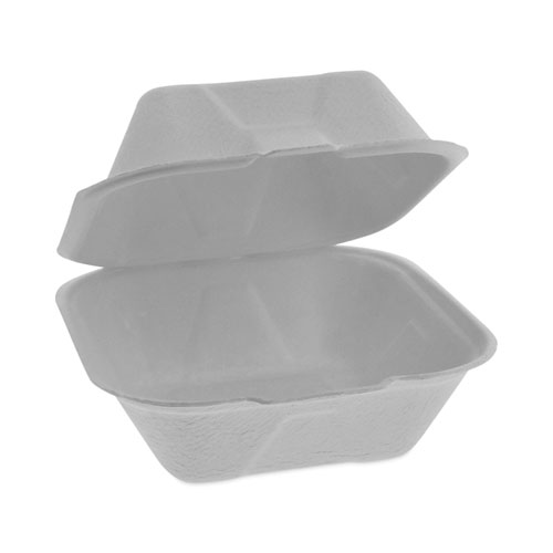 Vegware Nourish Molded Fiber Takeout Containers, 8 x 9 x 2, White, Sugarcane, 200/Carton