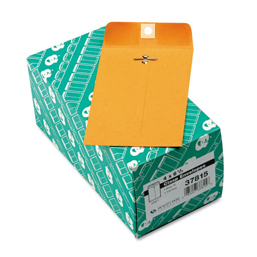 Clasp Envelope, #15, Cheese Blade Flap, Clasp/Gummed Closure, 4 x 6.38, Brown Kraft, 100/Box | by Plexsupply