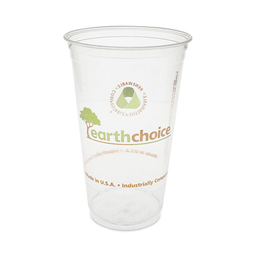 Pactiv Evergreen Earthchoice Compostable Cold Cup, 24 Oz, Clear/Printed, 580/Carton
