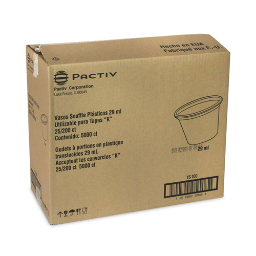 Plastic Portion Cup, 1 oz, Translucent, 200/Sleeve, 25 Sleeves/Carton