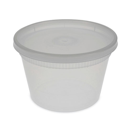 Image of Pactiv Evergreen Newspring Delitainer Microwavable Container, 16 Oz, 2 X 2 X 2, Clear, Plastic, 240/Carton