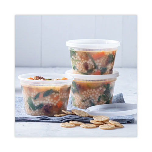 Image of Pactiv Evergreen Newspring Delitainer Microwavable Container, 16 Oz, 2 X 2 X 2, Clear, Plastic, 240/Carton
