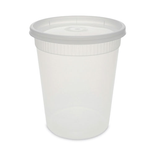 Image of Pactiv Evergreen Newspring Delitainer Microwavable Container, 32 Oz, 4 .55 Diameter X 5.55 H, Clear, Plastic, 240/Carton