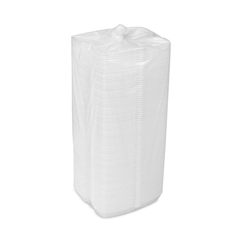 Foam Hinged Lid Container, Single Tab Lock Hot Dog, 7.25 x 3 x 2, White, 504/Carton