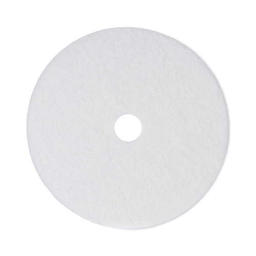 Image of Boardwalk® Polishing Floor Pads, 24" Diameter, White, 5/Carton