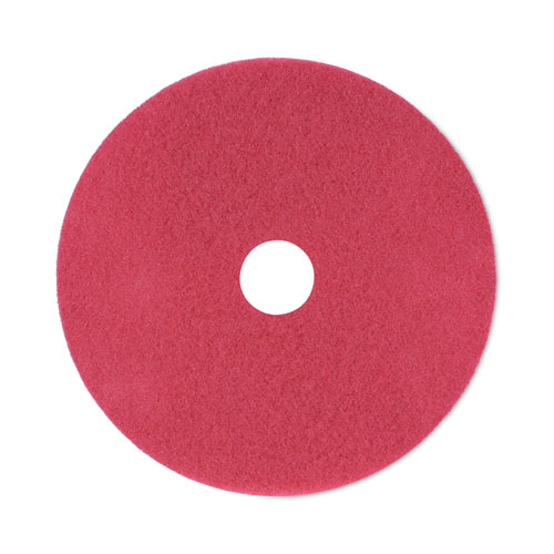 Boardwalk® Buffing Floor Pads, 21" Diameter, Red, 5/Carton