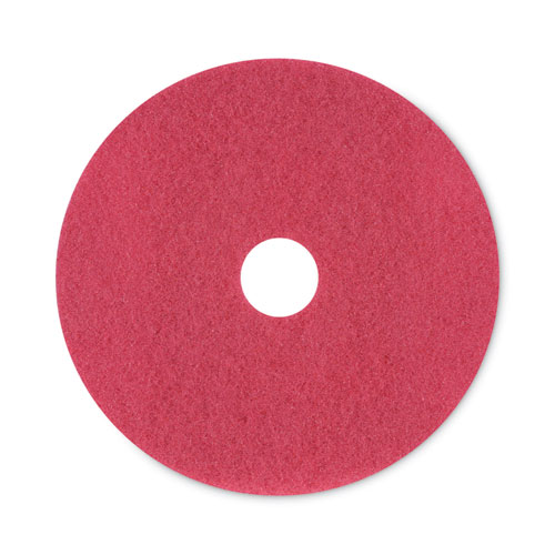Image of Buffing Floor Pads, 20" Diameter, Red, 5/Carton