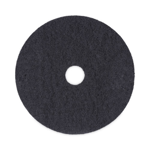 Boardwalk® Stripping Floor Pads, 20" Diameter, Black, 5/Carton