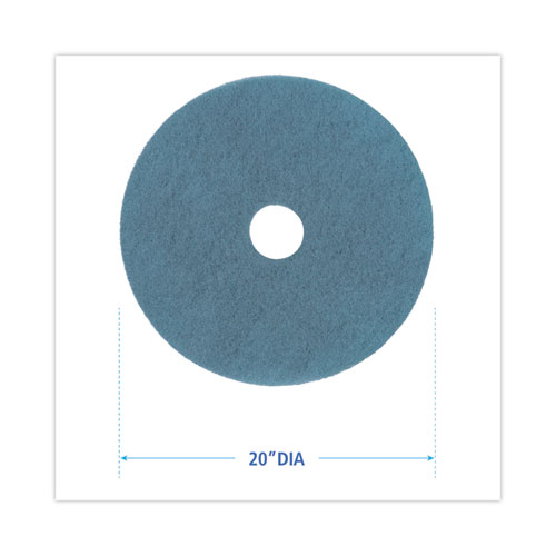 Image of Boardwalk® Burnishing Floor Pads, 20" Diameter, Aqua, 5/Carton