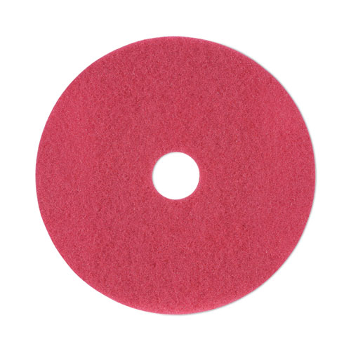 Boardwalk® Buffing Floor Pads, 19" Diameter, Red, 5/Carton