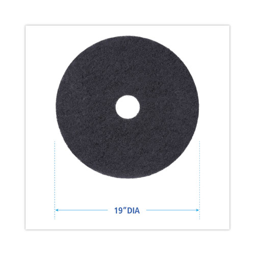 Image of Boardwalk® Stripping Floor Pads, 19" Diameter, Black, 5/Carton