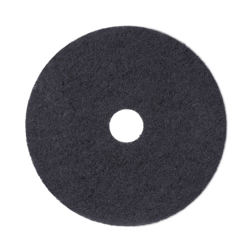 Image of Boardwalk® Stripping Floor Pads, 19" Diameter, Black, 5/Carton