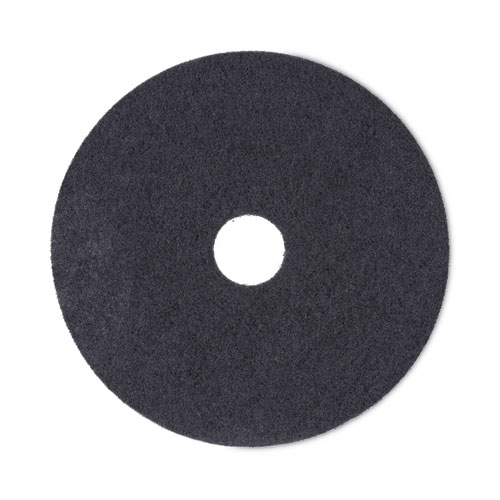 Stripping Floor Pads, 18" Diameter, Black, 5/Carton