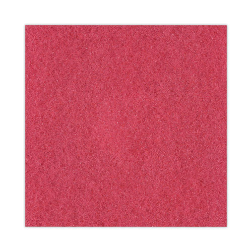 Image of Boardwalk® Buffing Floor Pads, 17" Diameter, Red, 5/Carton