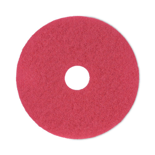 Image of Boardwalk® Buffing Floor Pads, 17" Diameter, Red, 5/Carton