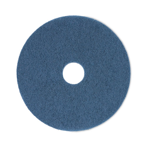 Scrubbing Floor Pads, 17" Diameter, Blue, 5/Carton
