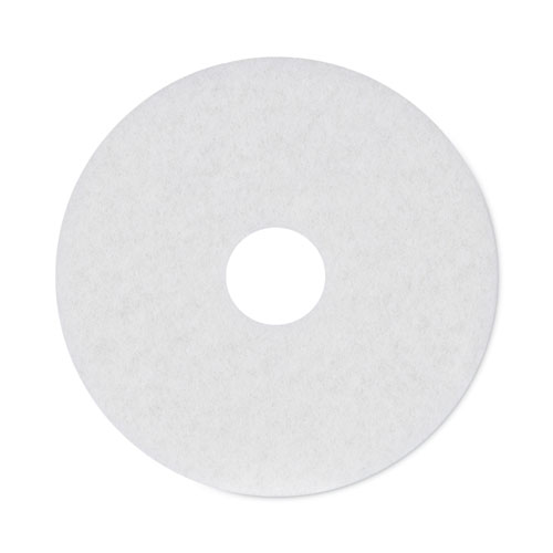 Image of Boardwalk® Polishing Floor Pads, 15" Diameter, White, 5/Carton