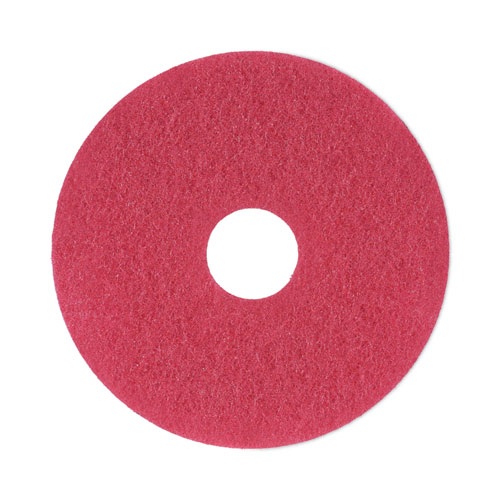 Image of Boardwalk® Buffing Floor Pads, 13" Diameter, Red, 5/Carton