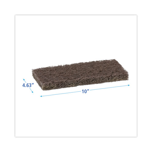 Image of Boardwalk® Heavy-Duty Scour Pad, 4.63 X 10, Brown, 20/Carton