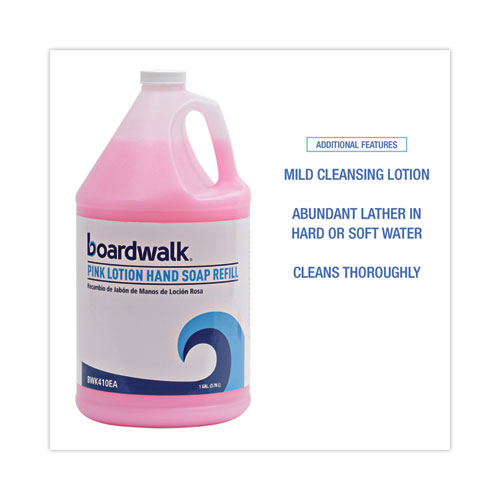 Image of Boardwalk® Mild Cleansing Pink Lotion Soap, Cherry Scent, Liquid, 1 Gal Bottle