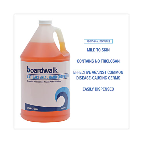 Image of Boardwalk® Antibacterial Liquid Soap, Clean Scent, 1 Gal Bottle, 4/Carton