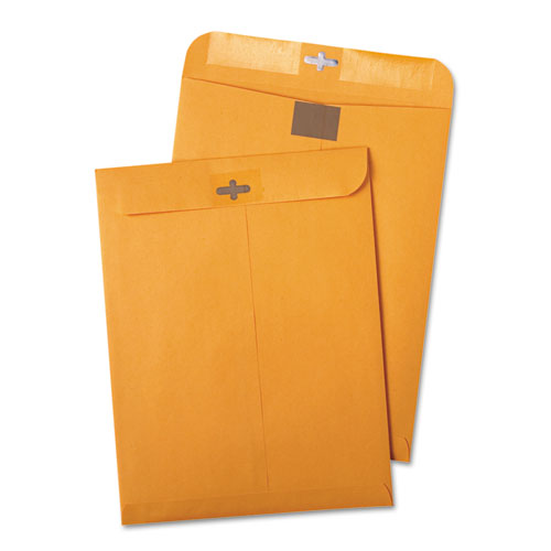 Image of Quality Park™ Postage Saving Clearclasp Kraft Envelope, #97, Cheese Blade Flap, Clearclasp Closure, 10 X 13, Brown Kraft, 100/Box