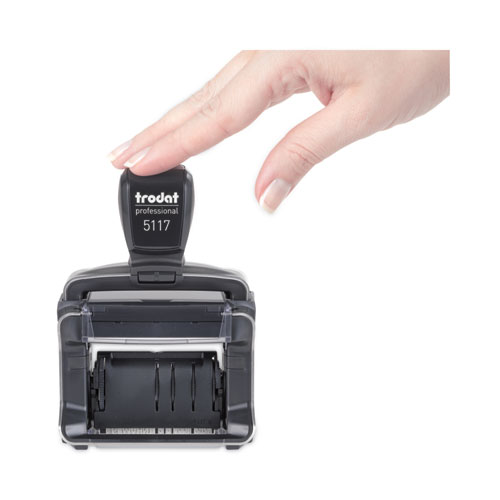 Image of Trodat® Professional 12-Message Date Stamp, Self-Inking, 2.25 X 0.38, Black