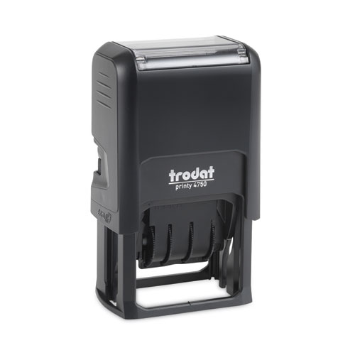 Trodat® Printy Economy 5-In-1 Date Stamp, Self-Inking, 1.63" X 1", Blue/Red