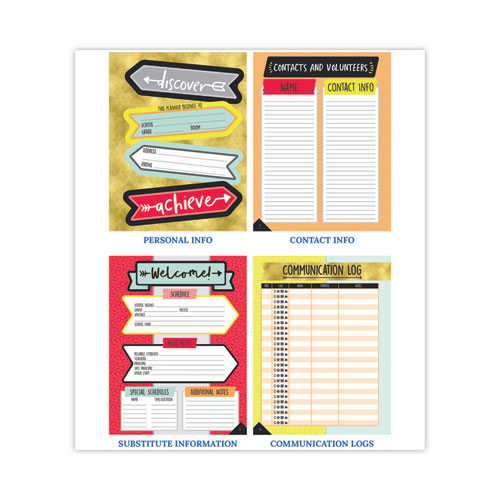 Image of Carson-Dellosa Education Teacher Planner, Weekly/Monthly, Two-Page Spread (Seven Classes), 11 X 8.5, Multicolor Cover, 2022-2023