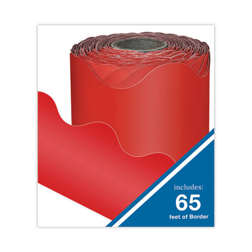 Rolled Scalloped Borders, 2.25" x 65 ft, Red