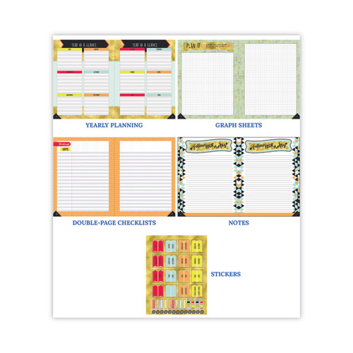 Image of Carson-Dellosa Education Teacher Planner, Weekly/Monthly, Two-Page Spread (Seven Classes), 11 X 8.5, Multicolor Cover, 2022-2023