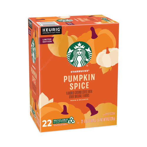 Image of Starbucks® Pumpkin Spice Coffee, K-Cups, 22/Box, 4 Boxes/Carton