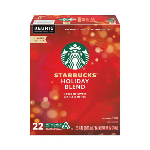 Image of Starbucks® Holiday Blend Coffee, K-Cups, 22/Box, 4 Boxes/Carton