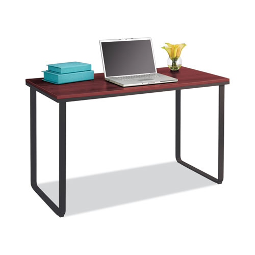 Safco® Steel Desk, 47.25" x 24" x 28.75", Cherry/Black