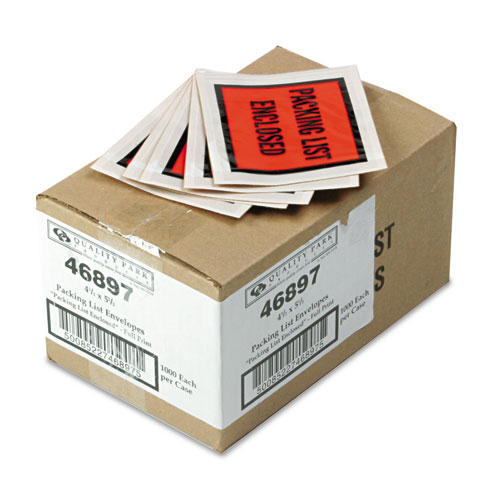 Image of Self-Adhesive Packing List Envelope, 4.5 x 5.5, Orange, 1,000/Carton