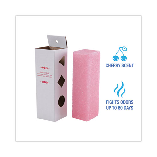 Image of Boardwalk® Deodorizing Para Wall Blocks, 24 Oz, Pink, Cherry, 6/Box
