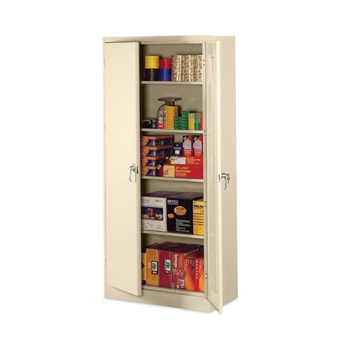 Image of Alera® Assembled 78" High Heavy-Duty Welded Storage Cabinet, Four Adjustable Shelves, 36W X 24D, Putty