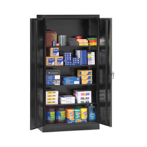 Image of Alera® Assembled 72" High Heavy-Duty Welded Storage Cabinet, Four Adjustable Shelves, 36W X 18D, Black