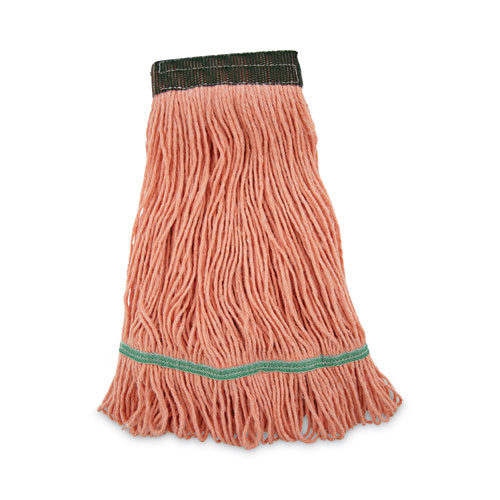 Super Loop Wet Mop Head, Cotton/Synthetic Fiber, 5" Headband, Medium Size, Orange, 12/Carton