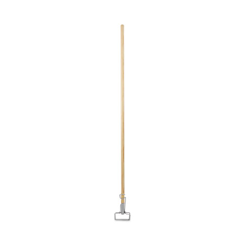 Image of Spring Grip Metal Head Mop Handle for Most Mop Heads, Wood, 60", Natural