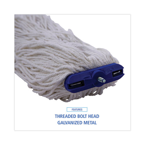 Image of Boardwalk® Mop Head, Economical Lie-Flat Head, Rayon Fiber, 32-Oz., White, 12/Carton